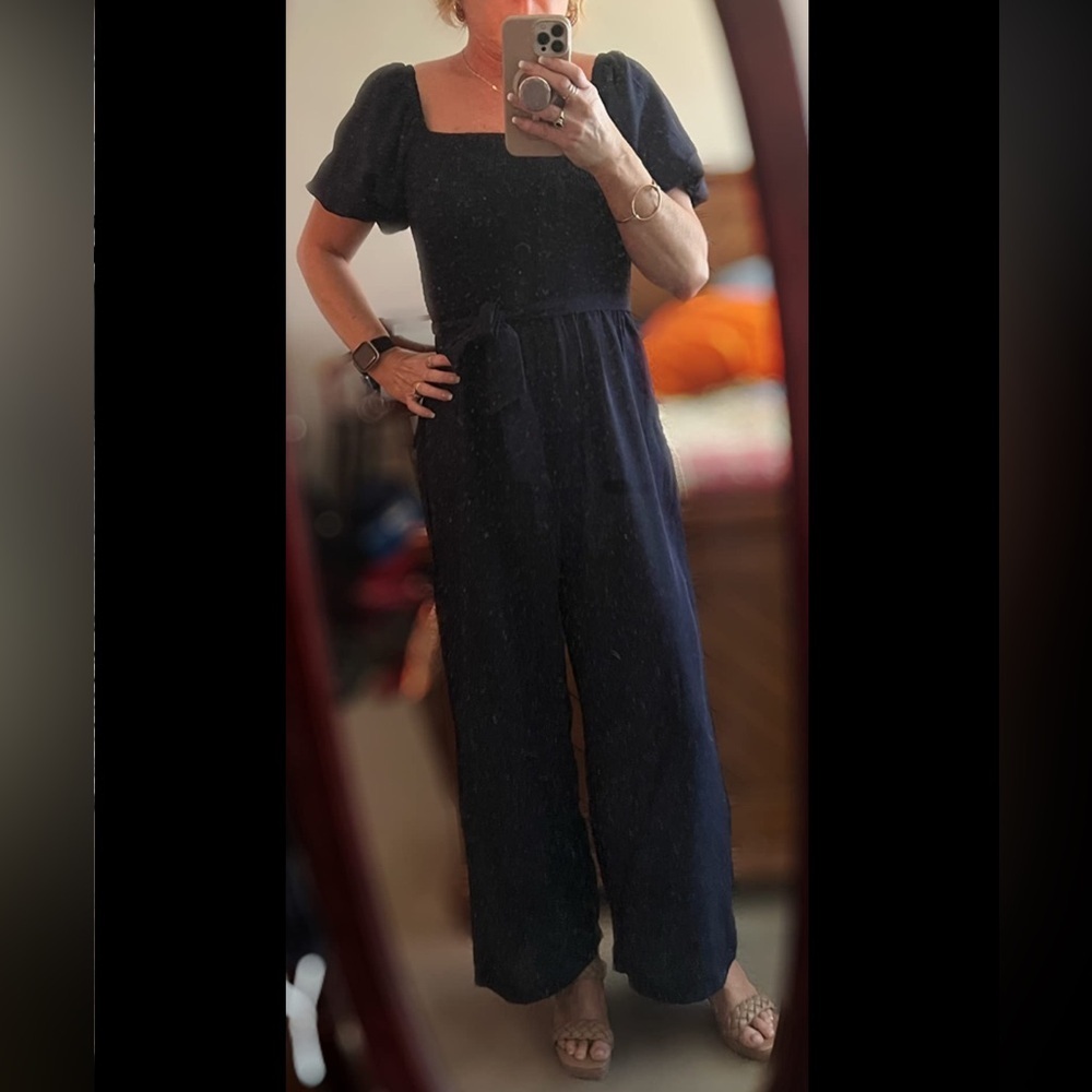 Women’s Black Short Sleeve Jumpsuit Pants Pull On Medium New - Picture 9 of 15